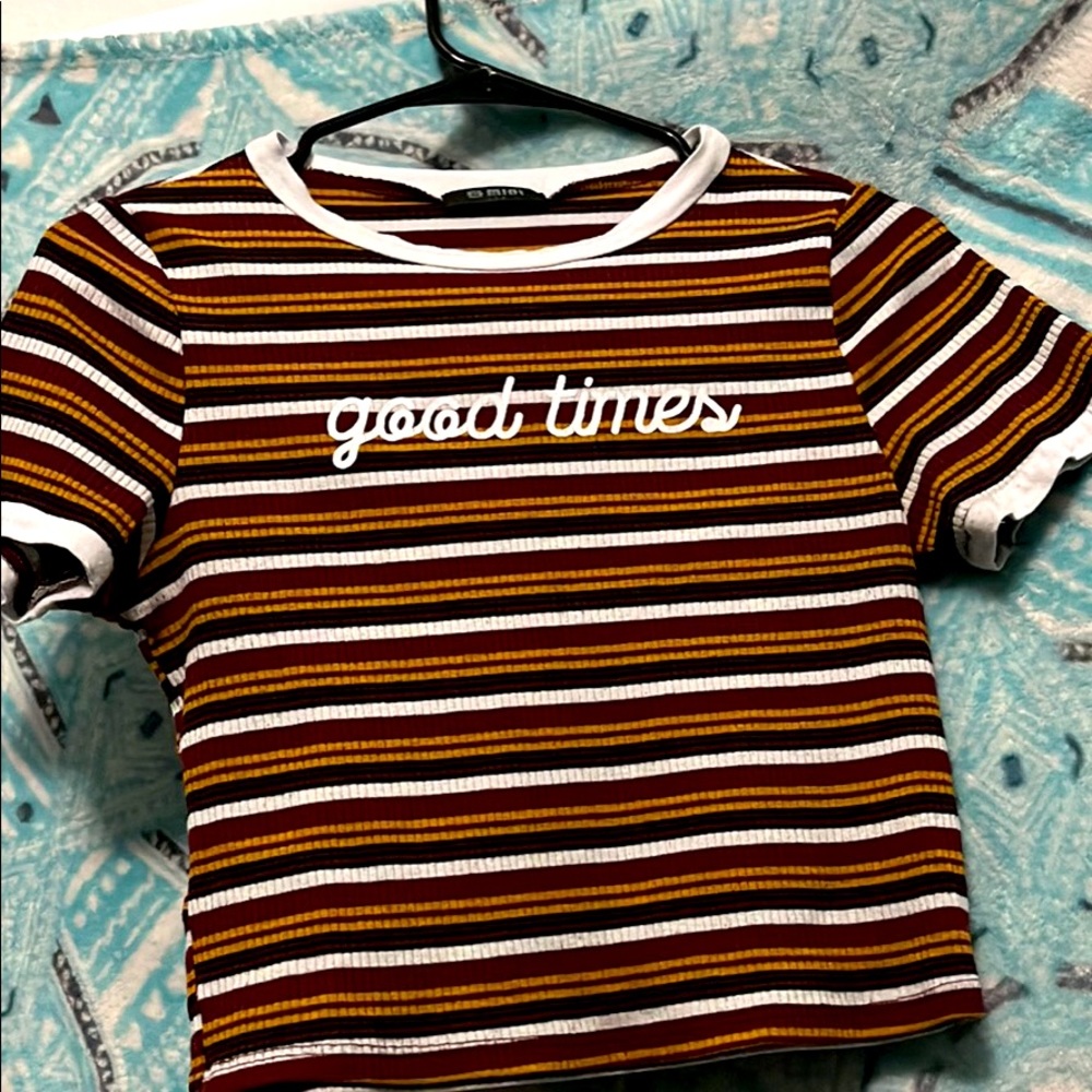 A good time striped crop top.